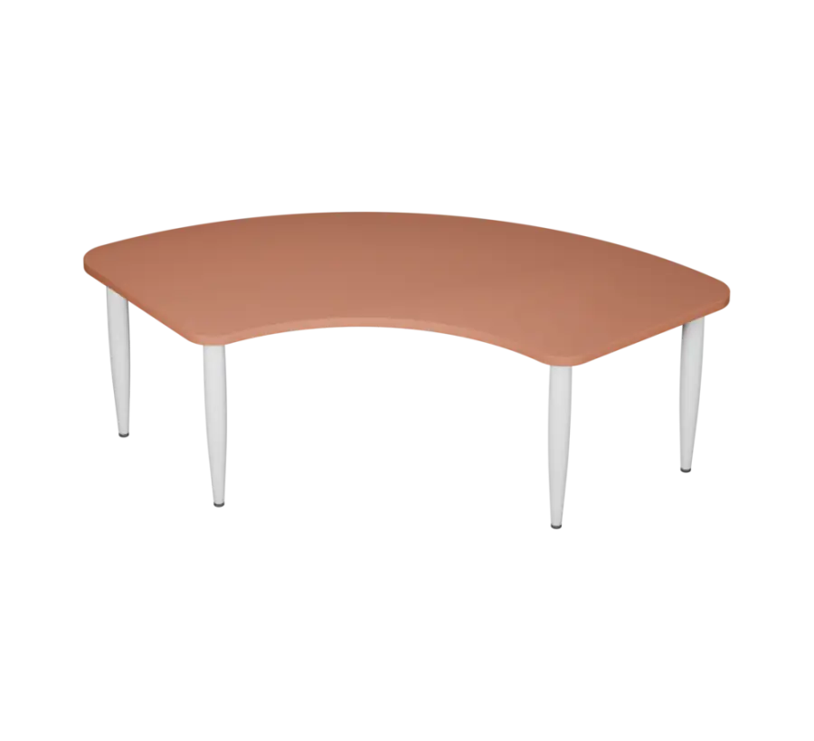 PLAYFORM 28 modulární hravé stoly, výška 520 mm, kovová podnož bílá, deska 25 mm, pudrově hnědá